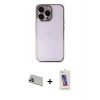 MARSİLYAN™- iPhone 13 Pro Max Kılıf Vadi Minimal - Siyah Joko 5D Cam + Rainbow Kamera Lens Koruma Cam - MR
