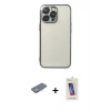MARSİLYAN™- iPhone 13 Pro Max Kılıf Vadi Minimal - Siyah Joko 5D Cam + Renkli Kamera Lens Koruma Cam - SI
