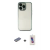 MARSİLYAN™- iPhone 13 Pro Max Kılıf Vadi Minimal - Siyah Joko 5D Cam + Renkli Kamera Lens Koruma Cam - SI