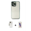 MARSİLYAN™- iPhone 13 Pro Max Kılıf Vadi Minimal - Siyah Joko 5D Cam + Shine Kamera Lens - GD