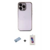 MARSİLYAN™- iPhone 13 Pro Max Kılıf Vadi Minimal - Siyah Joko 5D Cam + Shine Kamera Lens Koruma Cam - MI