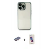 MARSİLYAN™- iPhone 13 Pro Max Kılıf Vadi Minimal - Siyah Joko 5D Cam + Renkli Kamera Lens Koruma Cam - TU