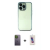 MARSİLYAN™- iPhone 13 Pro Max Kılıf Vadi Minimal - Siyah Joko 5D Cam + Neon Fosforlu Kamera Lens - YL