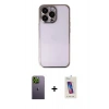 MARSİLYAN™- iPhone 13 Pro Max Kılıf Vadi Minimal - Siyah Joko 5D Cam + Neon Fosforlu Kamera Lens - YL