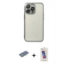 MARSİLYAN™- iPhone 13 Pro Max Kılıf Vadi Minimal - Siyah Joko 5D Cam + Yeşil Renkli Kamera Lens Koruma Cam