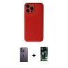 MARSİLYAN™- iPhone 13 Pro Max Kılıf Yadigar Klasik - Şeffaf 360 Full Body Arka Koruyucu + Neon Fosforlu Kamera Lens - BZ