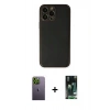 MARSİLYAN™- iPhone 13 Pro Max Kılıf Yadigar Klasik - Şeffaf 360 Full Body Arka Koruyucu + Neon Fosforlu Kamera Lens - YL