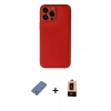 MARSİLYAN™- iPhone 13 Pro Max Kılıf Yadigar Klasik - Şeffaf Maxco Cam Ekran Koruyucu + Metal Kamera Lens Koruma Cam - AKYL