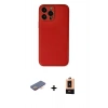 MARSİLYAN™- iPhone 13 Pro Max Kılıf Yadigar Klasik - Şeffaf Maxco Cam Ekran Koruyucu + Renkli Kamera Lens Koruma Cam - TU