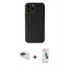 MARSİLYAN™- iPhone 13 Pro Max Kılıf Yadigar Klasik - Şeffaf Pasifik Cam Ekran Koruyucu + Lacivert Pers Alüminyum Kamera Lens
