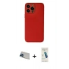 MARSİLYAN™- iPhone 13 Pro Max Kılıf Yadigar Klasik - Şeffaf Pasifik Cam Ekran Koruyucu + Rainbow Kamera Lens Koruma Cam - MI