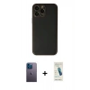 MARSİLYAN™- iPhone 13 Pro Max Kılıf Yadigar Klasik - Şeffaf Pasifik Cam Ekran Koruyucu + Neon Fosforlu Kamera Lens - MI