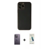 MARSİLYAN™- iPhone 13 Pro Max Kılıf Yadigar Klasik - Şeffaf Pasifik Cam Ekran Koruyucu + Neon Fosforlu Kamera Lens - BZ