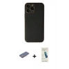MARSİLYAN™- iPhone 13 Pro Max Kılıf Yadigar Klasik - Şeffaf Pasifik Cam Ekran Koruyucu + Pembe Renkli Kamera Lens Koruma Cam