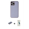 MARSİLYAN™- iPhone 13 Pro Max Kılıf Yadigar Klasik - Şeffaf Pasifik Cam Ekran Koruyucu + Pembe Renkli Kamera Lens Koruma Cam