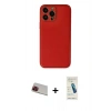 MARSİLYAN™- iPhone 13 Pro Max Kılıf Yadigar Klasik - Şeffaf Pasifik Cam Ekran Koruyucu + Rainbow Kamera Lens Koruma Cam - KI