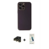 MARSİLYAN™- iPhone 13 Pro Max Kılıf Yadigar Klasik - Şeffaf Pasifik Cam Ekran Koruyucu + Raze Metal Kamera Lens - GD
