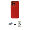 MARSİLYAN™- iPhone 13 Pro Max Kılıf Yadigar Klasik - Şeffaf Pasifik Cam Ekran Koruyucu + Renkli Kamera Lens Koruma Cam - TU