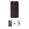 MARSİLYAN™- iPhone 13 Pro Max Kılıf Yadigar Klasik - Şeffaf Pasifik Cam Ekran Koruyucu + Yeşil Neon Fosforlu Kamera Lens