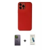 MARSİLYAN™- iPhone 13 Pro Max Kılıf Yadigar Klasik - Şeffaf Pasifik Cam Ekran Koruyucu + Yeşil Neon Fosforlu Kamera Lens