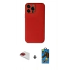 MARSİLYAN™- iPhone 13 Pro Max Kılıf Yadigar Klasik - Siyah 18D Cam Ekran Koruyucu + Pers Alüminyum Kamera Lens - KI