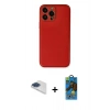 MARSİLYAN™- iPhone 13 Pro Max Kılıf Yadigar Klasik - Siyah 18D Cam Ekran Koruyucu + Pers Alüminyum Kamera Lens - LT