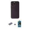 MARSİLYAN™- iPhone 13 Pro Max Kılıf Yadigar Klasik - Siyah 18D Cam Ekran Koruyucu + Renkli Kamera Lens Koruma Cam - PE