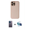 MARSİLYAN™- iPhone 13 Pro Max Kılıf Yadigar Klasik - Siyah 3D Antistatik Cam Ekran Koruyucu + Neon Fosforlu Kamera Lens - MI