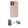 MARSİLYAN™- iPhone 13 Pro Max Kılıf Yadigar Klasik - Siyah 3D Antistatik Cam Ekran Koruyucu + Neon Fosforlu Kamera Lens - BZ