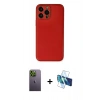 MARSİLYAN™- iPhone 13 Pro Max Kılıf Yadigar Klasik - Siyah 3D Antistatik Cam Ekran Koruyucu + Neon Fosforlu Kamera Lens - YL