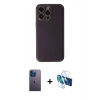 MARSİLYAN™- iPhone 13 Pro Max Kılıf Yadigar Klasik - Siyah 3D Antistatik Cam Ekran Koruyucu + Neon Fosforlu Kamera Lens - MI