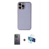 MARSİLYAN™- iPhone 13 Pro Max Kılıf Yadigar Klasik - Siyah 3D Antistatik Cam Ekran Koruyucu + Neon Fosforlu Kamera Lens - YL