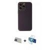 MARSİLYAN™- iPhone 13 Pro Max Kılıf Yadigar Klasik - Siyah 3D Antistatik Cam Ekran Koruyucu + Rainbow Kamera Lens Koruma Cam - MI