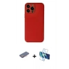 MARSİLYAN™- iPhone 13 Pro Max Kılıf Yadigar Klasik - Siyah 3D Antistatik Cam Ekran Koruyucu + Renkli Kamera Lens Koruma Cam - PE