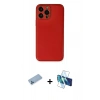 MARSİLYAN™- iPhone 13 Pro Max Kılıf Yadigar Klasik - Siyah 3D Antistatik Cam Ekran Koruyucu + Shine Kamera Lens Koruma Cam - MI