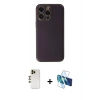 MARSİLYAN™- iPhone 13 Pro Max Kılıf Yadigar Klasik - Siyah 3D Antistatik Cam Ekran Koruyucu + Shine Kamera Lens - GD