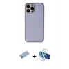 MARSİLYAN™- iPhone 13 Pro Max Kılıf Yadigar Klasik - Siyah 3D Antistatik Cam Ekran Koruyucu + Shine Kamera Lens Koruma Cam - MI