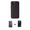 MARSİLYAN™- iPhone 13 Pro Max Kılıf Yadigar Klasik - Siyah 3D Antistatik Hayalet Cam Ekran Koruyucu + Neon Fosforlu Kamera Lens - BZ