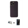 MARSİLYAN™- iPhone 13 Pro Max Kılıf Yadigar Klasik - Siyah 3D Antistatik Hayalet Cam Ekran Koruyucu + Rainbow Kamera Lens Koruma Cam - MI