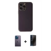 MARSİLYAN™- iPhone 13 Pro Max Kılıf Yadigar Klasik - Siyah 3D Antistatik Hayalet Cam Ekran Koruyucu + Neon Fosforlu Kamera Lens - MI