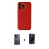 MARSİLYAN™- iPhone 13 Pro Max Kılıf Yadigar Klasik - Siyah 3D Antistatik Hayalet Cam Ekran Koruyucu + Neon Fosforlu Kamera Lens - MI