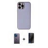 MARSİLYAN™- iPhone 13 Pro Max Kılıf Yadigar Klasik - Siyah 3D Antistatik Hayalet Cam Ekran Koruyucu + Neon Fosforlu Kamera Lens - MI