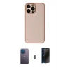 MARSİLYAN™- iPhone 13 Pro Max Kılıf Yadigar Klasik - Siyah 3D Antistatik Hayalet Cam Ekran Koruyucu + Neon Fosforlu Kamera Lens - MI