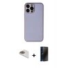 MARSİLYAN™- iPhone 13 Pro Max Kılıf Yadigar Klasik - Siyah 3D Antistatik Hayalet Cam Ekran Koruyucu + Pers Alüminyum Kamera Lens - GD