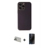 MARSİLYAN™- iPhone 13 Pro Max Kılıf Yadigar Klasik - Siyah 3D Antistatik Hayalet Cam Ekran Koruyucu + Rainbow Kamera Lens Koruma Cam - BZ