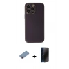 MARSİLYAN™- iPhone 13 Pro Max Kılıf Yadigar Klasik - Siyah 3D Antistatik Hayalet Cam Ekran Koruyucu + Shine Kamera Lens Koruma Cam - PE