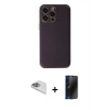 MARSİLYAN™- iPhone 13 Pro Max Kılıf Yadigar Klasik - Siyah 3D Antistatik Hayalet Cam Ekran Koruyucu + Pers Alüminyum Kamera Lens - SABE