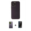 MARSİLYAN™- iPhone 13 Pro Max Kılıf Yadigar Klasik - Siyah 3D Antistatik Hayalet Cam Ekran Koruyucu + Neon Fosforlu Kamera Lens - YL