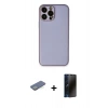 MARSİLYAN™- iPhone 13 Pro Max Kılıf Yadigar Klasik - Siyah 3D Antistatik Hayalet Cam Ekran Koruyucu + Renkli Kamera Lens Koruma Cam - YL