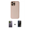 MARSİLYAN™- iPhone 13 Pro Max Kılıf Yadigar Klasik - Siyah 3D Antistatik Hayalet Cam Ekran Koruyucu + Neon Fosforlu Kamera Lens - YL